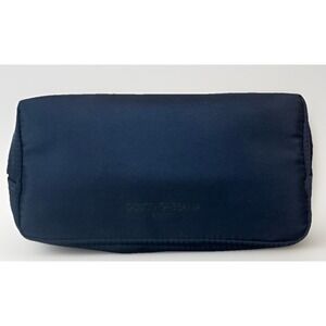 Dolce & Gabbana Beauty Deep Navy Blue Zippered Cosmetic Makeup Bag Logo